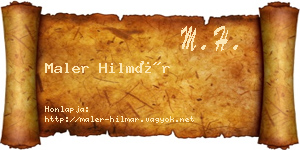 Maler Hilmár névjegykártya